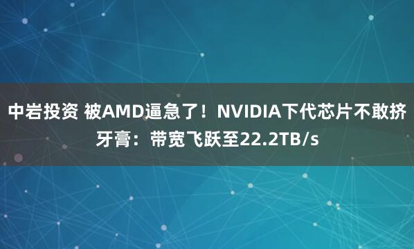 中岩投资 被AMD逼急了！NVIDIA下代芯片不敢挤牙膏：带宽飞跃至22.2TB/s
